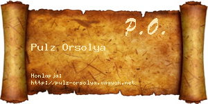Pulz Orsolya névjegykártya